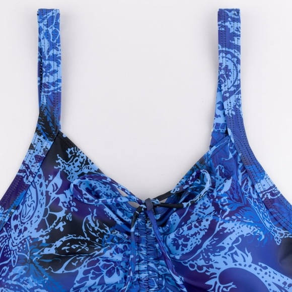 Plus Size Swimsuits Two Piece Tankini Bathing Suits Tummy Control - Picture 8 of 11